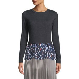 Club Monaco Azamik Layered Wool Long-Sleeve Sweater in Size L